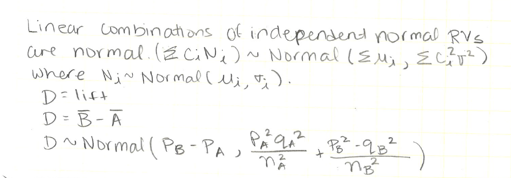 linear combinations of normal random variables